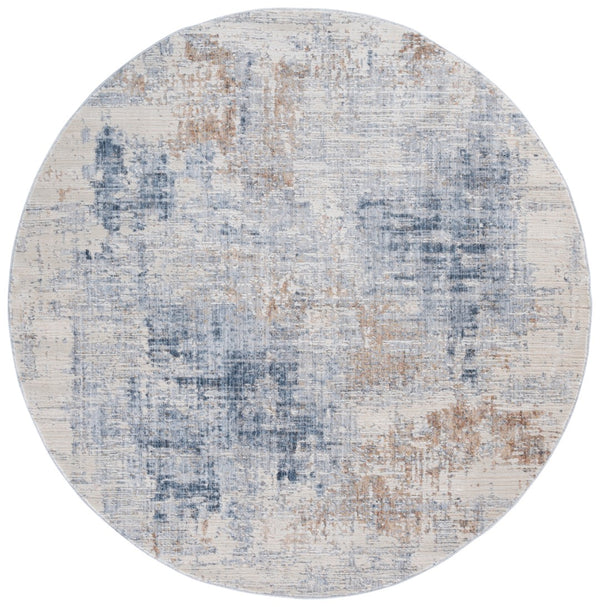 Safavieh Scarlett Area Rug - Chic Contemporary Design, Durable Power-loomed Construction, Elegant Style Blue ,Ivory Beige 64% Polyester  36% Cotton Sct412m-8
