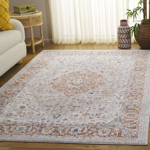 Safavieh Scarlett Transitional Runner Rug - Elegant Hallway Accessory With Chic Colors And Quality Craftsmanship Beige ,Ivory Rust 64% Polyester  36% Cotton Sct414b-5