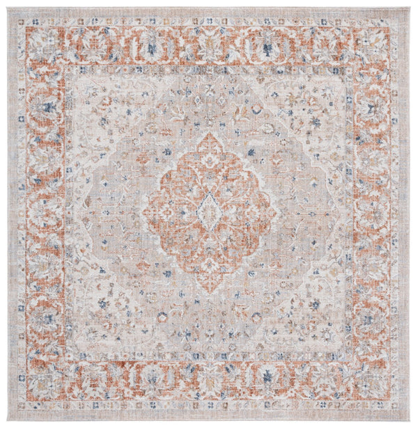 Safavieh Scarlett Transitional Runner Rug - Elegant Hallway Accessory With Chic Colors And Quality Craftsmanship Beige ,Ivory Rust 64% Polyester  36% Cotton Sct414b-7sq