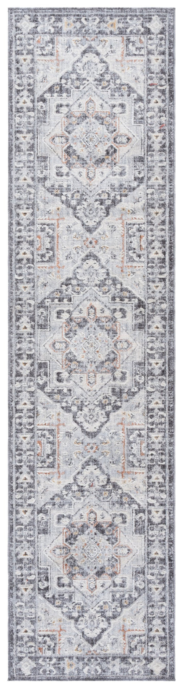 Safavieh Scarlett Runner Area Rug - Elegant Transitional Design, Plush Comfort, Durable & Timeless Craftsmanship Dark Grey ,Ivory Rust 64% Polyester  36% Cotton Sct418h-28