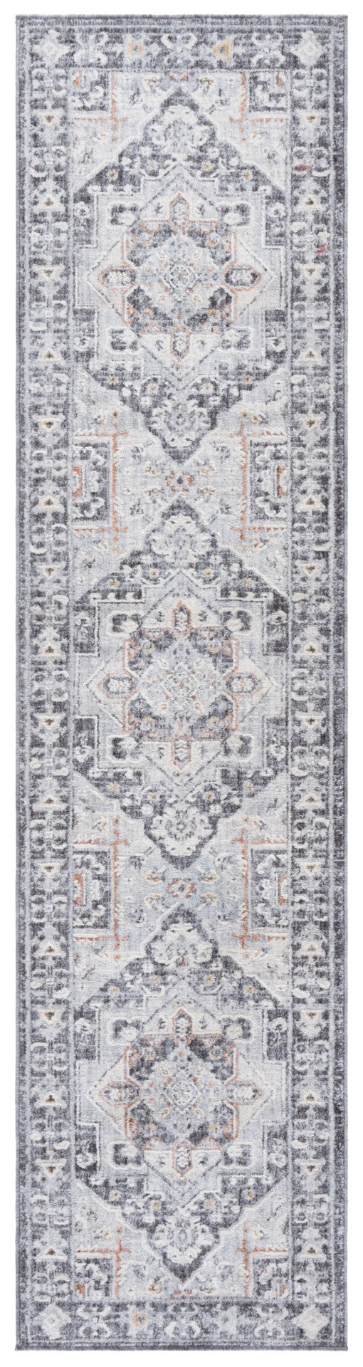 Safavieh Scarlett Power Loomed Area Rug - Stylish Transitional Design For Elegant Home Décor And Comfort Dark Grey ,Ivory Rust 64% Polyester  36% Cotton Sct418h-8