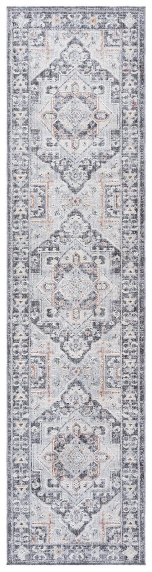 Safavieh Scarlett Power Loomed Area Rug - Stylish Transitional Design For Elegant Home Décor And Comfort Dark Grey ,Ivory Rust 64% Polyester  36% Cotton Sct418h-8