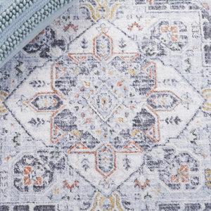 Safavieh Scarlett Power Loomed Area Rug - Stylish Transitional Design For Elegant Home Décor And Comfort Dark Grey ,Ivory Rust 64% Polyester  36% Cotton Sct418h-8