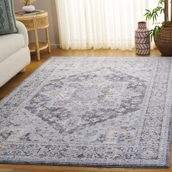 Safavieh Scarlett Power Loomed Area Rug - Stylish Transitional Design For Elegant Home Décor And Comfort Dark Grey ,Ivory Rust 64% Polyester  36% Cotton Sct418h-8