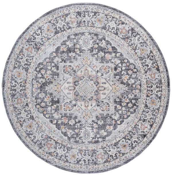 Safavieh Scarlett Power Loomed Area Rug - Stylish Transitional Design For Elegant Home Décor And Comfort Dark Grey ,Ivory Rust 64% Polyester  36% Cotton Sct418h-8