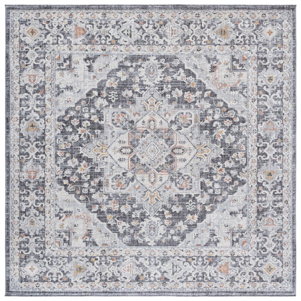 Safavieh Scarlett Power Loomed Area Rug - Stylish Transitional Design For Elegant Home Décor And Comfort Dark Grey ,Ivory Rust 64% Polyester  36% Cotton Sct418h-8