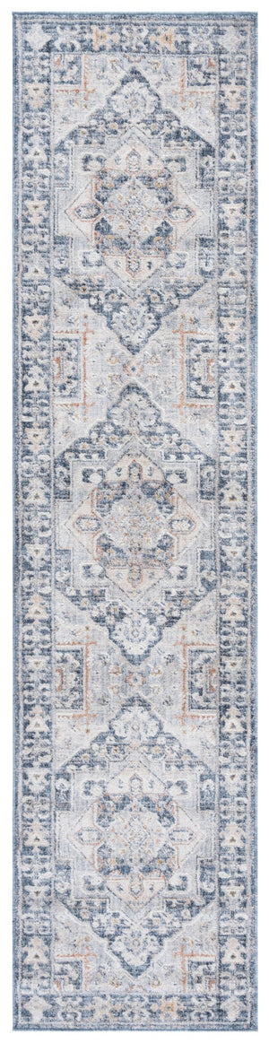 Safavieh Scarlett Runner Area Rug - Elegant Transitional Design, Plush Comfort, Durable & Timeless Craftsmanship Navy ,Ivory Rust 64% Polyester  36% Cotton Sct418n-28