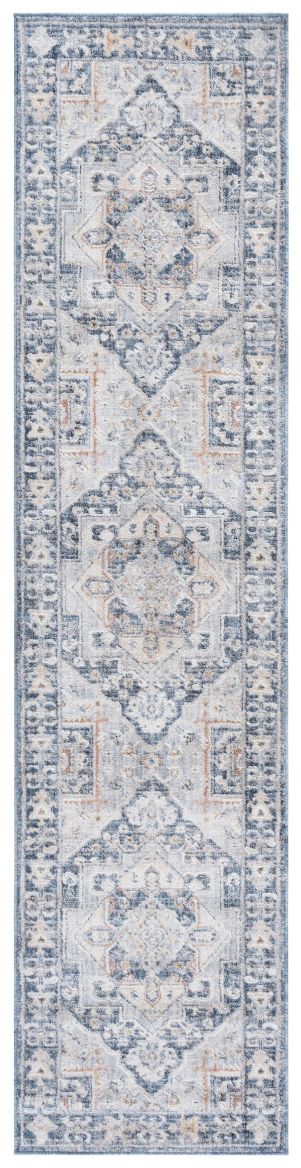 Safavieh Scarlett Runner Area Rug - Elegant Transitional Design, Plush Comfort, Durable & Timeless Craftsmanship Navy ,Ivory Rust 64% Polyester  36% Cotton Sct418n-28