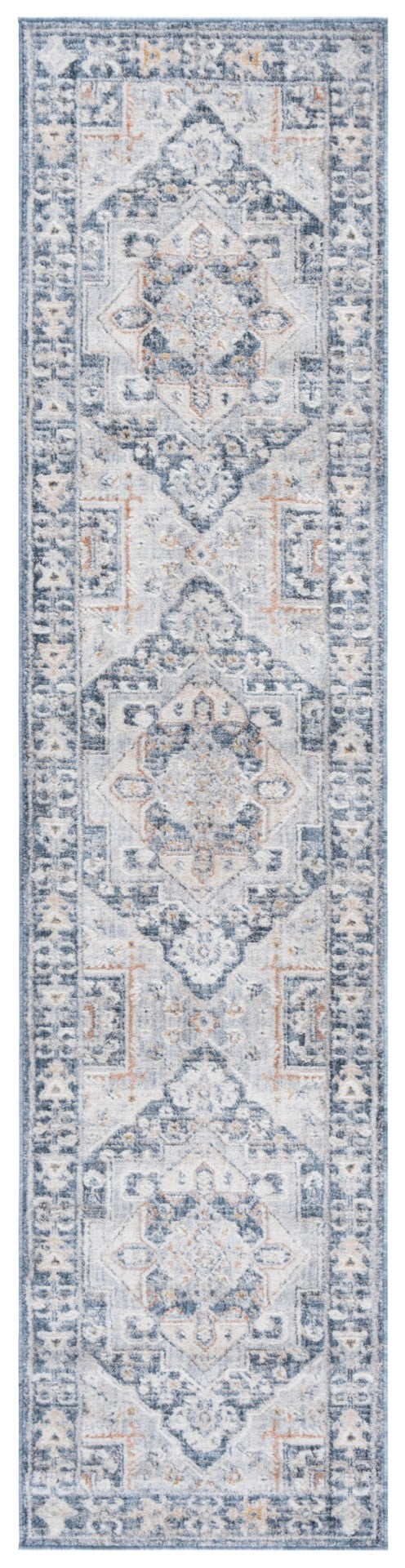 Safavieh Scarlett Power Loomed Area Rug - Stylish Transitional Design For Elegant Home Décor And Comfort Navy ,Ivory Rust 64% Polyester  36% Cotton Sct418n-9