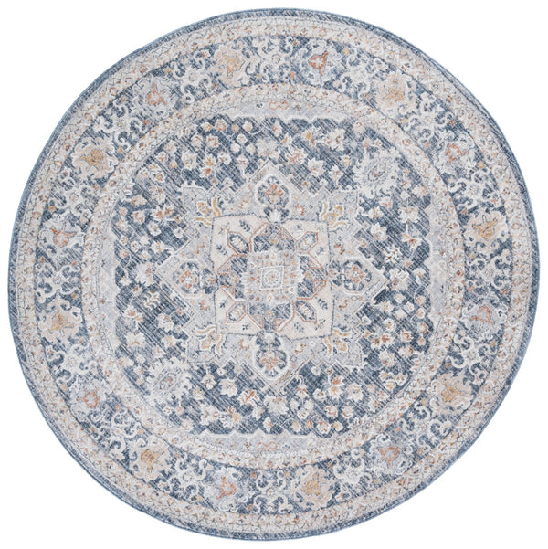 Safavieh Scarlett Runner Area Rug - Elegant Transitional Design, Plush Comfort, Durable & Timeless Craftsmanship Navy ,Ivory Rust 64% Polyester  36% Cotton Sct418n-7r
