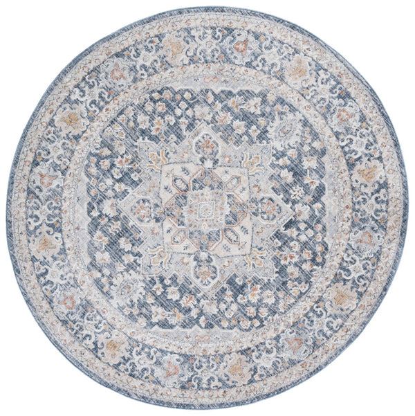 Safavieh Scarlett Power Loomed Area Rug - Stylish Transitional Design For Elegant Home Décor And Comfort Navy ,Ivory Rust 64% Polyester  36% Cotton Sct418n-9