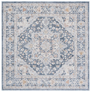 Safavieh Scarlett Runner Area Rug - Elegant Transitional Design, Plush Comfort, Durable & Timeless Craftsmanship Navy ,Ivory Rust 64% Polyester  36% Cotton Sct418n-7sq