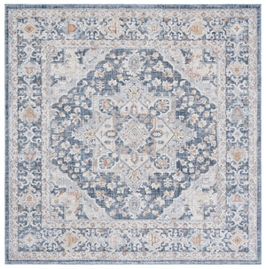 Safavieh Scarlett Power Loomed Area Rug - Stylish Transitional Design For Elegant Home Décor And Comfort Navy ,Ivory Rust 64% Polyester  36% Cotton Sct418n-9