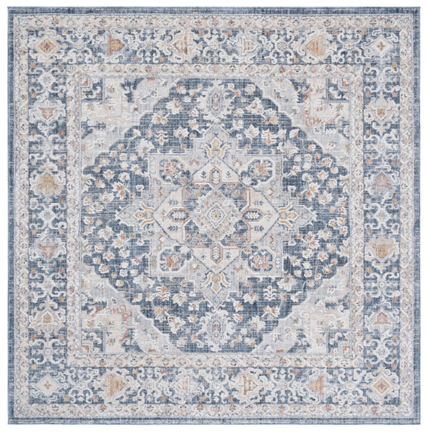Safavieh Scarlett Power Loomed Area Rug - Stylish Transitional Design For Elegant Home Décor And Comfort Navy ,Ivory Rust 64% Polyester  36% Cotton Sct418n-9