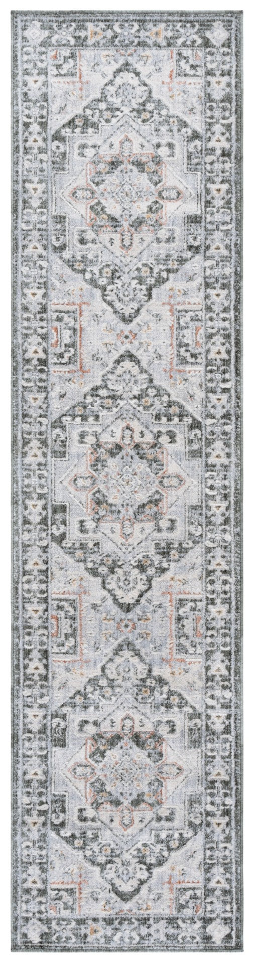 Safavieh Scarlett Power Loomed Area Rug - Stylish Transitional Design For Elegant Home Décor And Comfort Green ,Ivory Rust 64% Polyester  36% Cotton Sct418y-8
