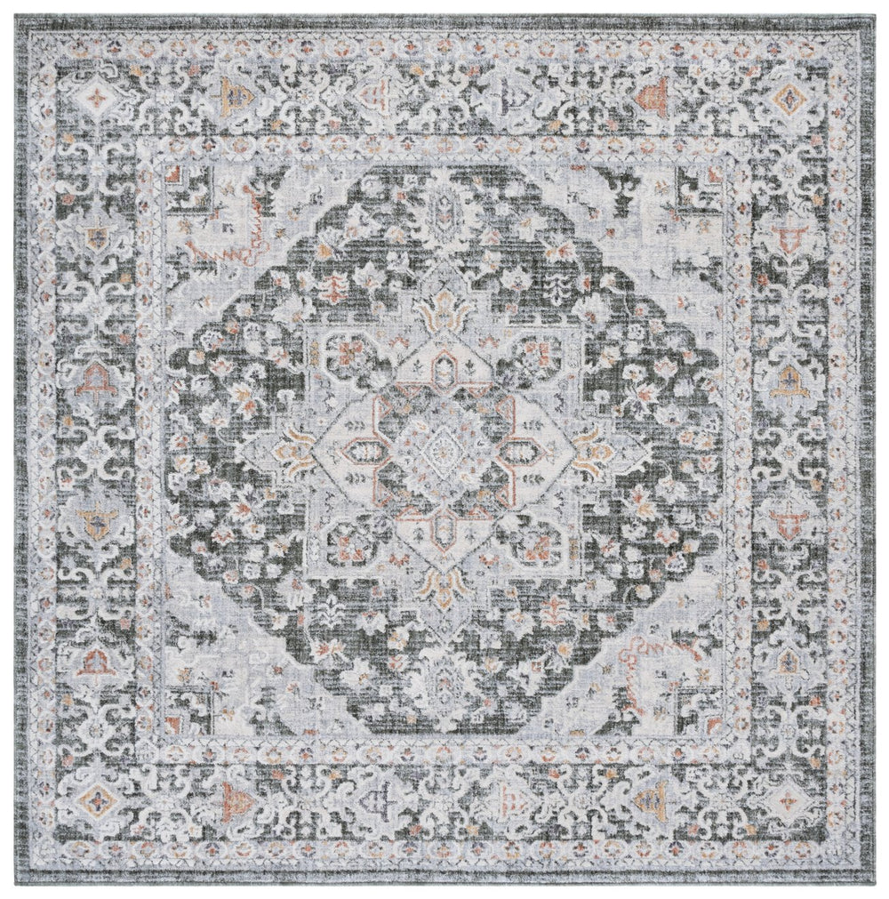 Safavieh Scarlett Runner Area Rug - Elegant Transitional Design, Plush Comfort, Durable & Timeless Craftsmanship Dark Grey ,Ivory Rust 64% Polyester  36% Cotton Sct418h-28