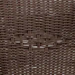 English Elm Cadiz Series Stylish Rattan Bistro Chair for Indoor and Outdoor Dining - Ergonomic & Durable Design Dark Brown Rattan/Red Bamboo-Aluminum Frame SDA-AD632009D-2-GG