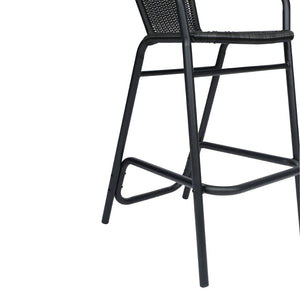 English Elm Lila Commercial Grade Indoor-Outdoor Barstool with Durable Aluminum Frame for Restaurants & Patios Black SDA-AD632032R-BK-GG