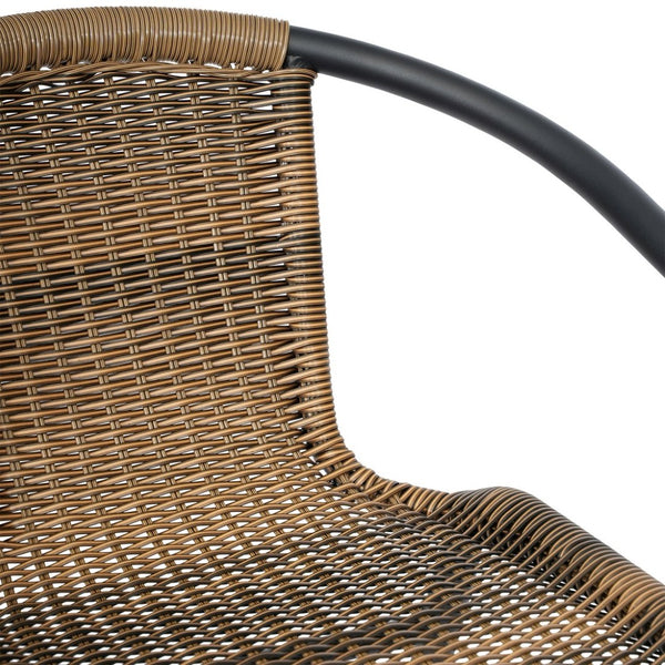 English Elm Lila Commercial Grade Indoor-Outdoor Barstool with Durable Aluminum Frame for Restaurants & Patios Medium Brown SDA-AD632032R-DK-BN-GG