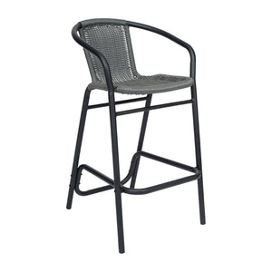 English Elm Lila Commercial Grade Indoor-Outdoor Barstool with Durable Aluminum Frame for Restaurants & Patios Gray SDA-AD632032R-GY-GG