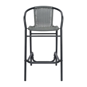English Elm Lila Commercial Grade Indoor-Outdoor Barstool with Durable Aluminum Frame for Restaurants & Patios Gray SDA-AD632032R-GY-GG