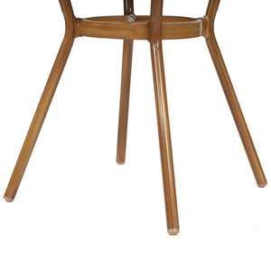 English Elm Marseille Bistro Table – Commercial-Grade Indoor/Outdoor Charm with Durable Glass Top & Aluminum Frame Black Textilene/Natural Frame 31.5" Round SDA-AD641011-80-BK-NAT-GG