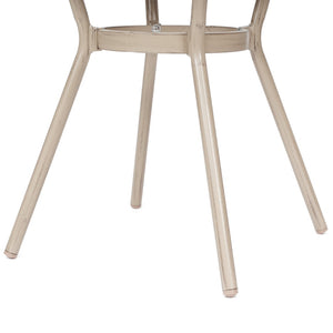 English Elm Marseille Bistro Table – Commercial-Grade Indoor/Outdoor Charm with Durable Glass Top & Aluminum Frame Black & White Textilene/Light Natural Frame 31.5" Round SDA-AD641011-80-BLKWH-LTNAT-GG