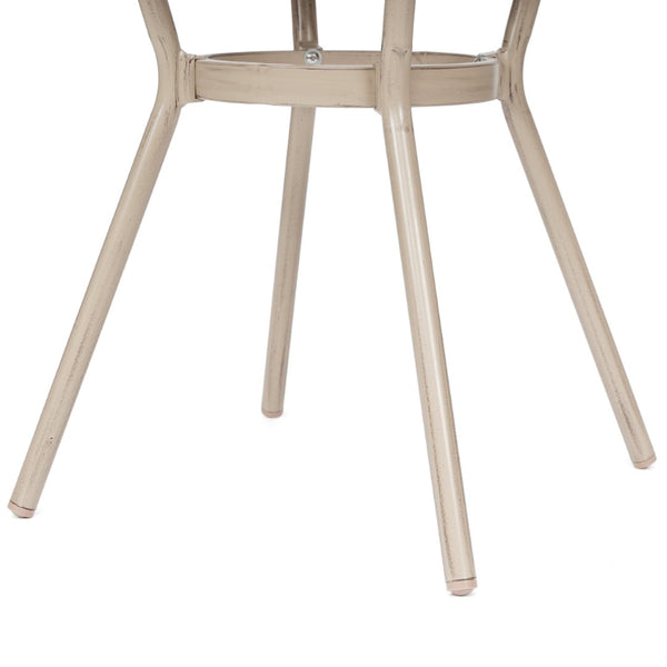 English Elm Marseille Bistro Table – Commercial-Grade Indoor/Outdoor Charm with Durable Glass Top & Aluminum Frame Black & White Textilene/Light Natural Frame 31.5" Round SDA-AD641011-80-BLKWH-LTNAT-GG