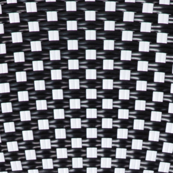 English Elm Lourdes Indoor/Outdoor Bistro Table - Stylish PE Rattan, Tempered Glass Top, Durable Aluminum Frame Black & White Rattan/Natural Frame 31.5" Round SDA-AD641012-80-BKWH-NAT-GG