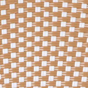 English Elm Lourdes Indoor/Outdoor Bistro Table - Stylish PE Rattan, Tempered Glass Top, Durable Aluminum Frame Natural & White Rattan/Light Natural Frame 31.5" Round SDA-AD641012-80-NATWH-LTNAT-GG