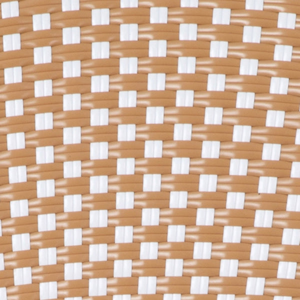 English Elm Lourdes Indoor/Outdoor Bistro Table - Stylish PE Rattan, Tempered Glass Top, Durable Aluminum Frame Natural & White Rattan/Light Natural Frame 31.5" Round SDA-AD641012-80-NATWH-LTNAT-GG