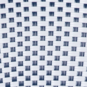 English Elm Lourdes Indoor/Outdoor Bistro Table - Stylish PE Rattan, Tempered Glass Top, Durable Aluminum Frame White & Navy Rattan/Natural Frame 31.5" Round SDA-AD641012-80-WHNVY-NAT-GG