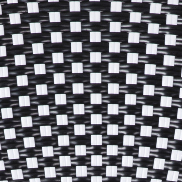 English Elm Bordeaux Stackable Bistro Barstool - 30" High, Commercial-Grade, Indoor/Outdoor Seating Solution Black & White/Natural Frame SDA-AD642001-BS-BKWH-NAT-GG