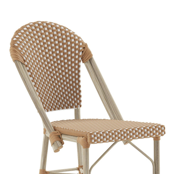 English Elm Lourdes Stackable Bistro Counter Stool - Elegant Indoor/Outdoor Seating, Commercial-Grade Comfort Natural & White/Light Natural Frame SDA-AD642001-F-CS-NATWH-LTNAT-GG