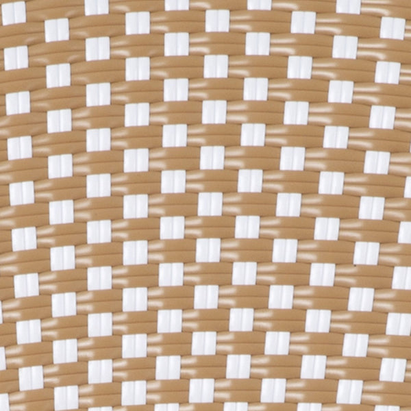 English Elm Lourdes Indoor/Outdoor Commercial Bistro Stacking Chair with Durable PE Rattan and Bamboo Print Frame Natural & White/Light Natural Frame SDA-AD642001-F-NATWH-LTNAT-GG