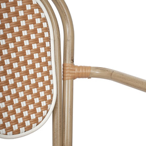 English Elm Lourdes Thonet-Style Bistro Chair - Stackable Indoor/Outdoor Seating for Commercial and Residential Use Natural & White/Light Natural Frame SDA-AD642002A-NATWH-LTNAT-GG