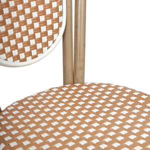 English Elm Lourdes Indoor/Outdoor Bistro Stacking Chair - Stylish, Durable, and Weather-Resistant Design Natural & White/Light Natural Frame SDA-AD642002S-NATWH-LTNAT-GG