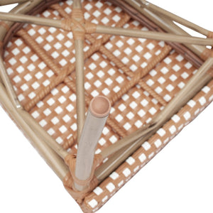 English Elm Lourdes Indoor/Outdoor Bistro Stacking Chair - Stylish, Durable, and Weather-Resistant Design Natural & White/Light Natural Frame SDA-AD642002S-NATWH-LTNAT-GG