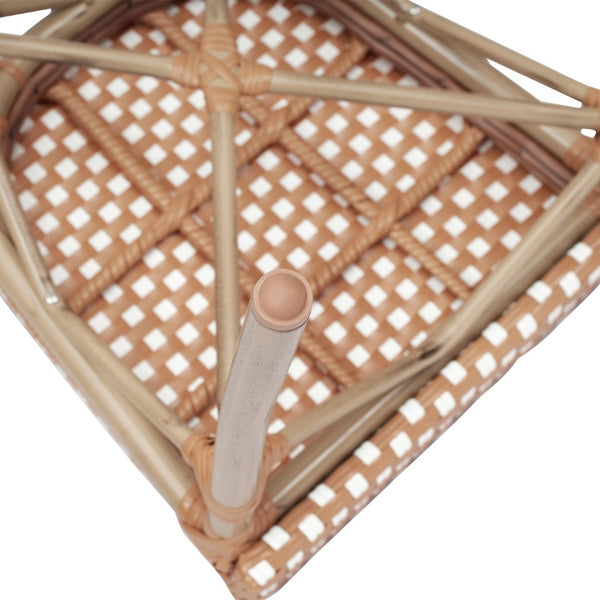 English Elm Lourdes Indoor/Outdoor Bistro Stacking Chair - Stylish, Durable, and Weather-Resistant Design Natural & White/Light Natural Frame SDA-AD642002S-NATWH-LTNAT-GG