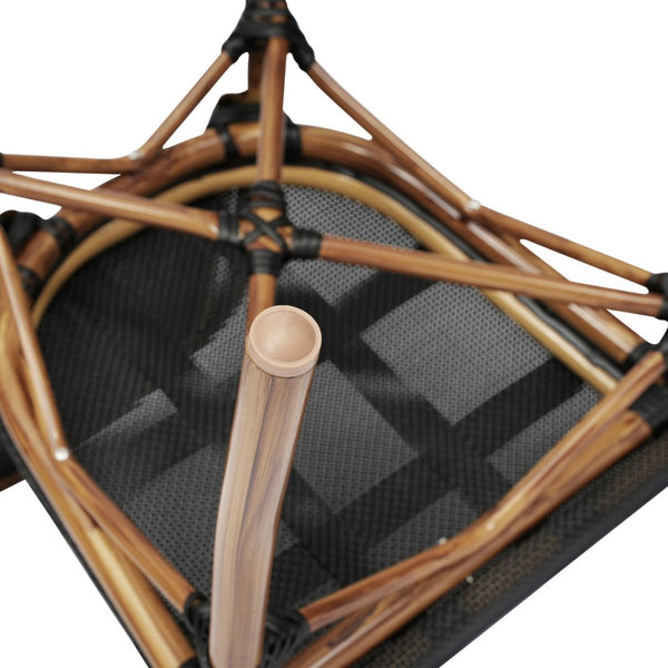 English Elm Marseille Indoor/Outdoor Bistro Stacking Chair – Durable Aluminum Frame with Classic Bamboo Finish Black/Natural Frame SDA-AD642002S-TXT-BK-NAT-GG