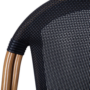 English Elm Marseille Indoor/Outdoor Bistro Chair - Durable, Stylish Seating for Restaurants, Patios & Cafes Black/Natural Frame SDA-AD642107-BK-NAT-GG