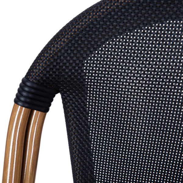 English Elm Marseille Indoor/Outdoor Bistro Chair - Durable, Stylish Seating for Restaurants, Patios & Cafes Black/Natural Frame SDA-AD642107-BK-NAT-GG