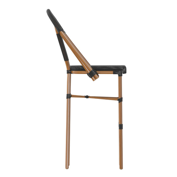 English Elm Marseille Stackable Bistro Barstool – Commercial-Grade Indoor/Outdoor Seating with Durable Comfort Black/Natural Frame SDA-AD642107-BS-BK-NAT-GG