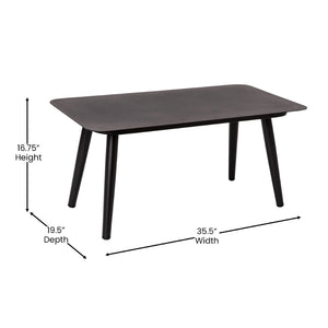 English Elm Kierra Black All-Weather 4-Piece Woven Seating Set with Gray Cushions & Stylish Metal Coffee Table SDA-AD723002-4-BK-GG