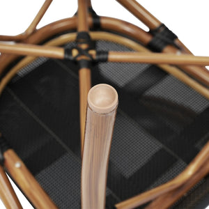 English Elm Marseille Bistro Stacking Chair - Stylish Indoor/Outdoor Seating with Bamboo Print Aluminum Frame Black/Natural Frame SDA-ADS642108-BK-NAT-GG