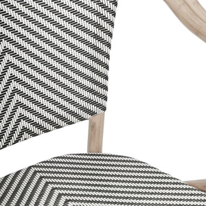 English Elm Marseille Bistro Stacking Chair - Stylish Indoor/Outdoor Seating with Bamboo Print Aluminum Frame Black & White/Light Natural Frame SDA-ADS642108-BLKWH-LTNAT-GG