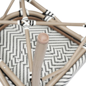 English Elm Marseille Bistro Stacking Chair - Stylish Indoor/Outdoor Seating with Bamboo Print Aluminum Frame Black & White/Light Natural Frame SDA-ADS642108-BLKWH-LTNAT-GG