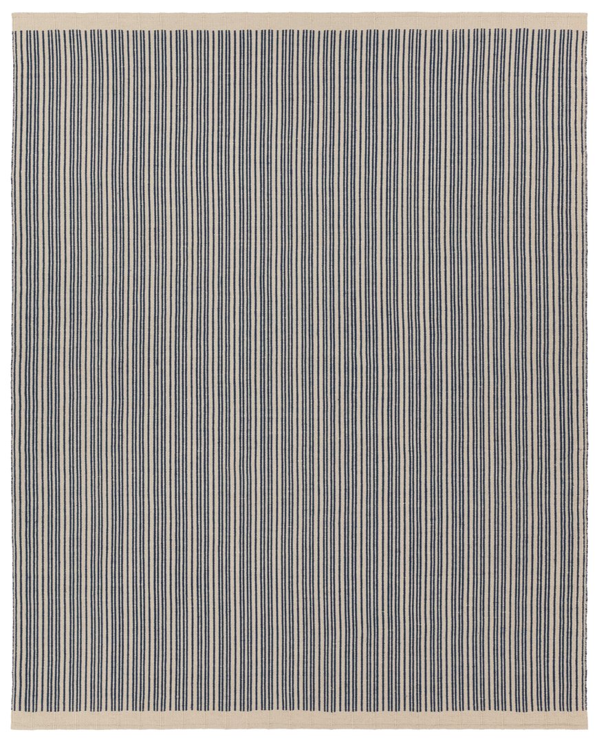Jaipur Living Sacdecer Moren Sdr03 Handwoven Handmade 100% Pet Yarn Contemporary Stripes Outdoor Rug Dark Blue, Cream 100% Pet Yarn Rug161480