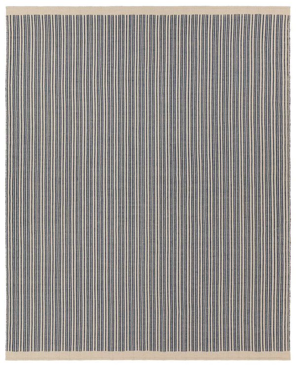 Jaipur Living Sacdecer Moren Sdr03 Handwoven Handmade 100% Pet Yarn Contemporary Stripes Outdoor Rug Dark Blue, Cream 100% Pet Yarn Rug161480