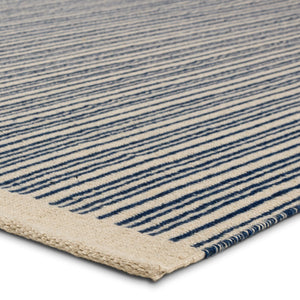 Jaipur Living Sacdecer Moren Sdr03 Handwoven Handmade 100% Pet Yarn Contemporary Stripes Outdoor Rug Dark Blue, Cream 100% Pet Yarn Rug161480